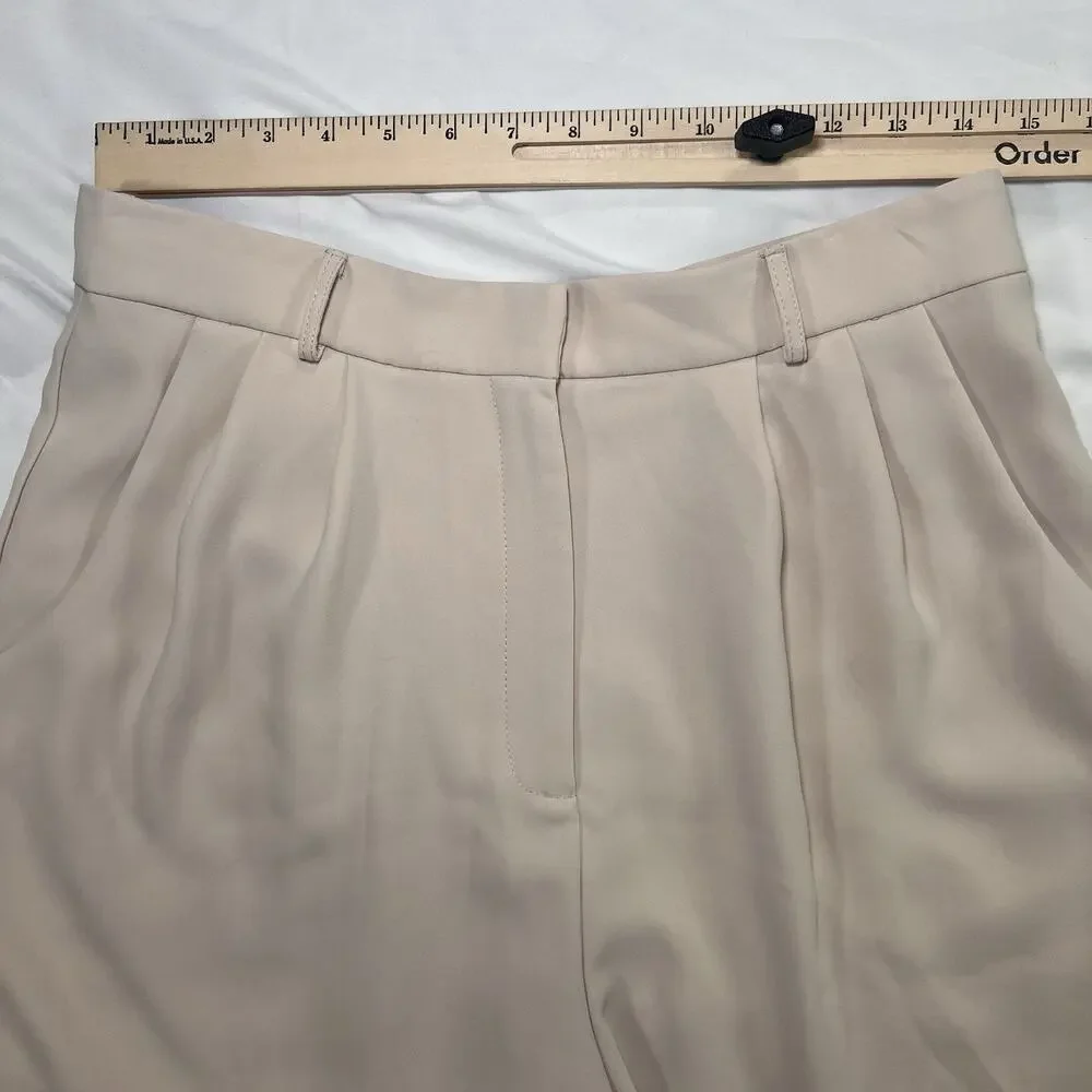Amanda Uprichard Revolve Jane Shorts Size L Light Blush Beige Lined Tailored